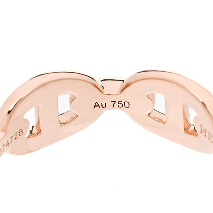Hermes 18K Rose Gold PM Chaine D'Ancre Enchainee Ring 49 5 7 of 9