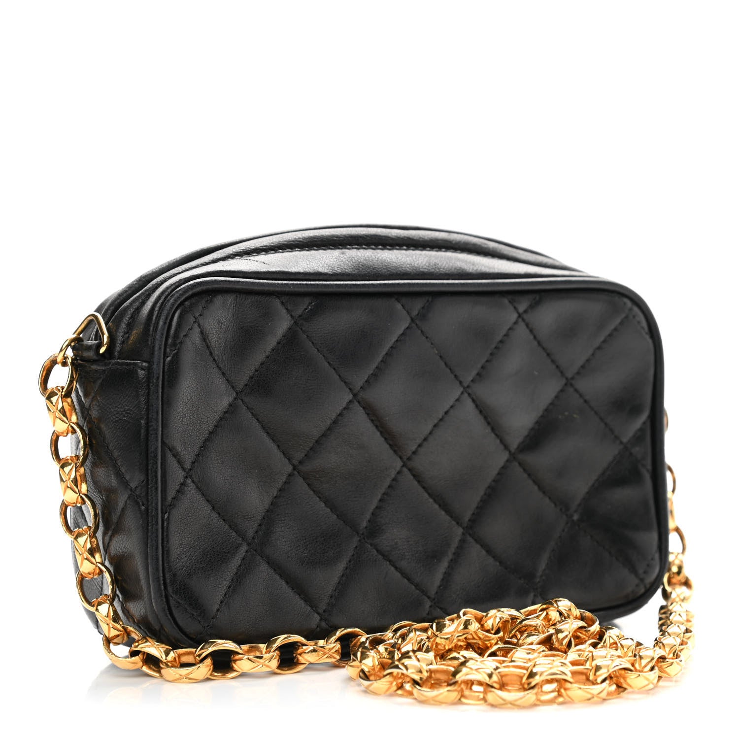 Chanel Lambskin Quilted Tassel Camera Case Black 2 of 11