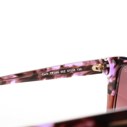 Tom Ford Carli Oversize Square Cateye Sunglasses TF295 Violet Havana 5 of 7