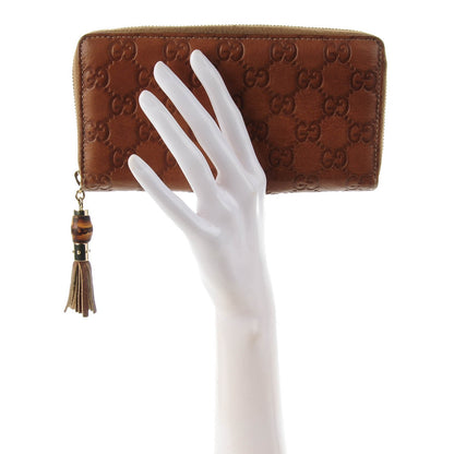 Gucci Guccissima Bamboo Tassel Zip Around Wallet Light Brown 2 of 7