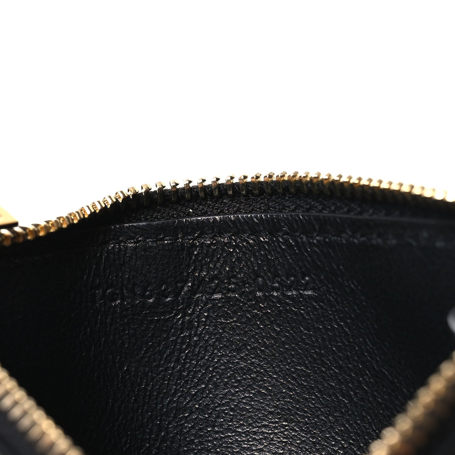 Grained Calfskin Monogram 5 Fragments Zip Pouch Card Holder Black