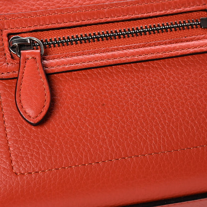 Celine Drummed Calfskin Nano Luggage Vermillion 9 of 11
