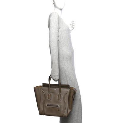 Celine Drummed Calfskin Mini Luggage Souris 2 of 10