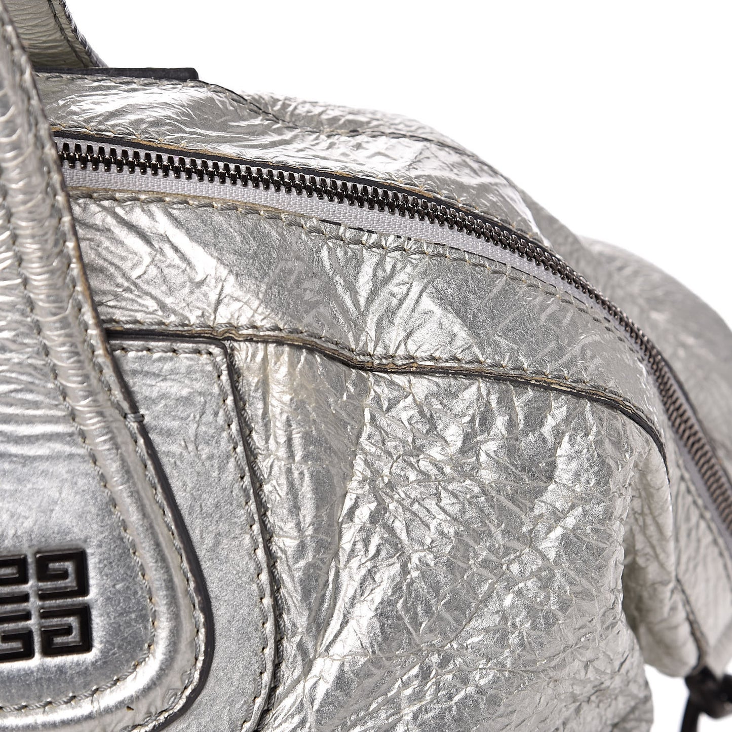 Crinkled Patent Large Nightingale Silver