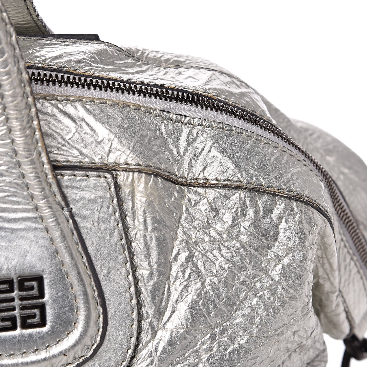 Givenchy Crinkled Patent Large Nightingale Silver 15 of 15