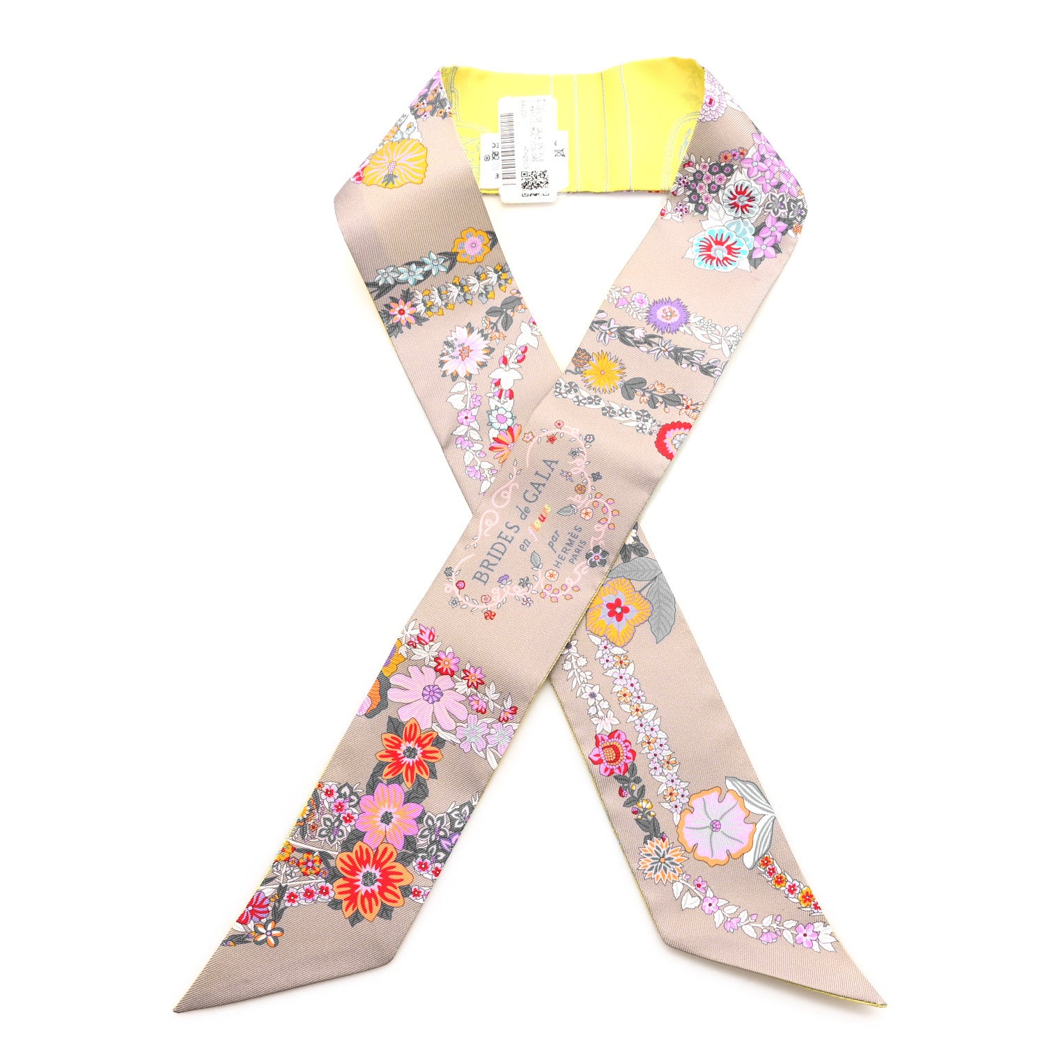 Hermes Silk Brides de Gala en Fleurs Twilly Mastic Multicolor 1 of 5