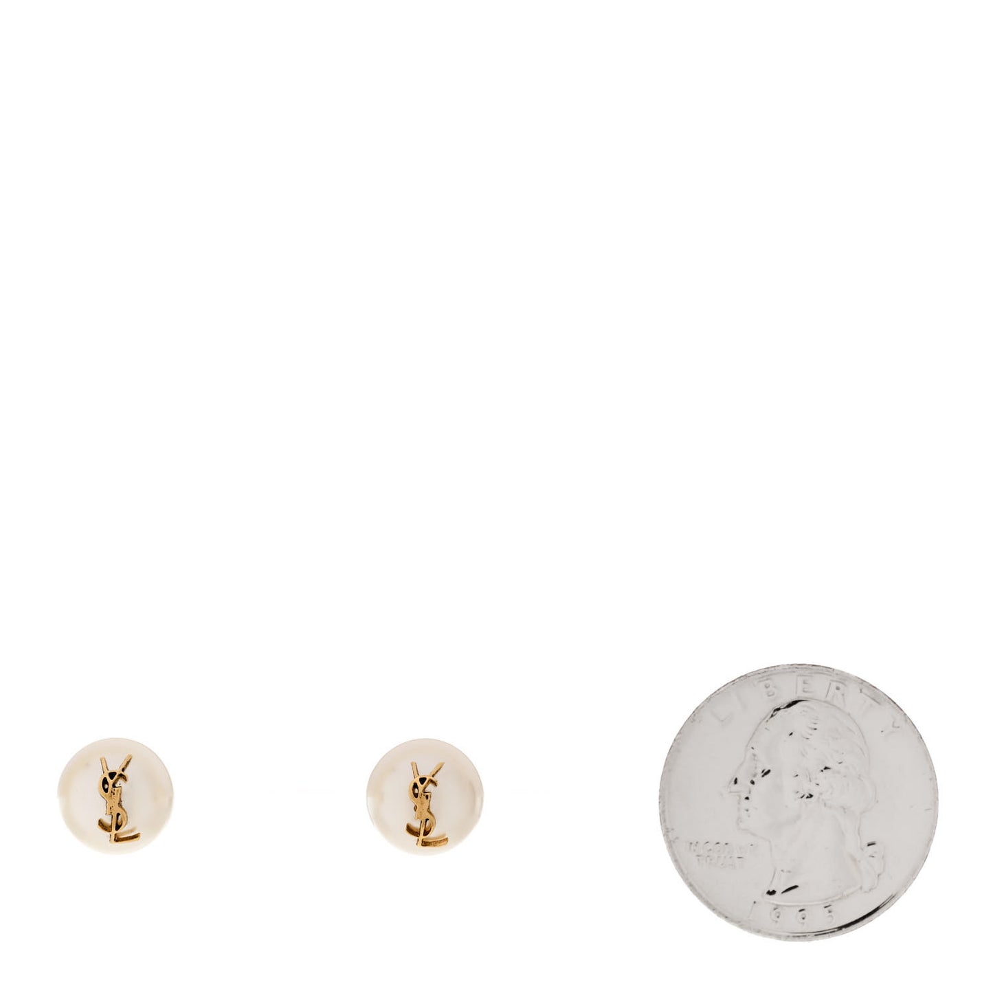 Pearl Monogram Stud Earrings White Gold