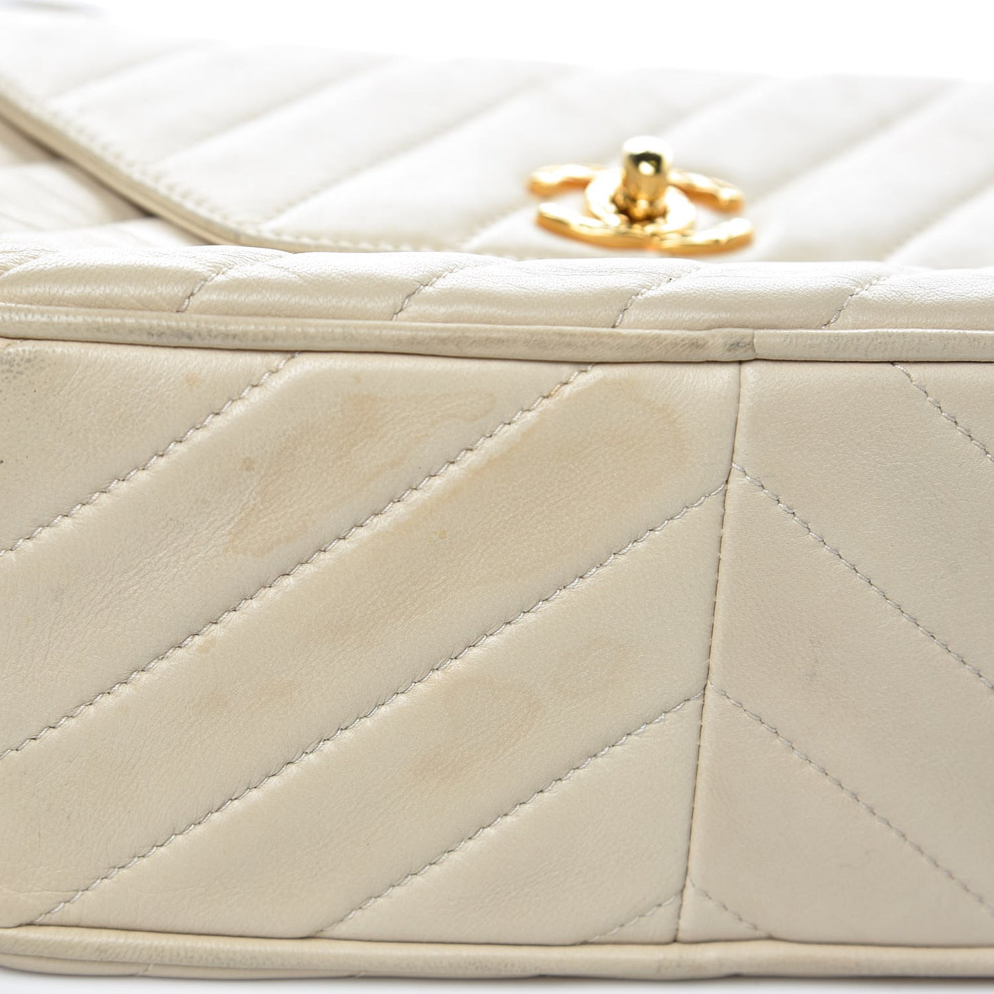 Lambskin Diagonal Quilted Tassel Camera Bag Light Beige