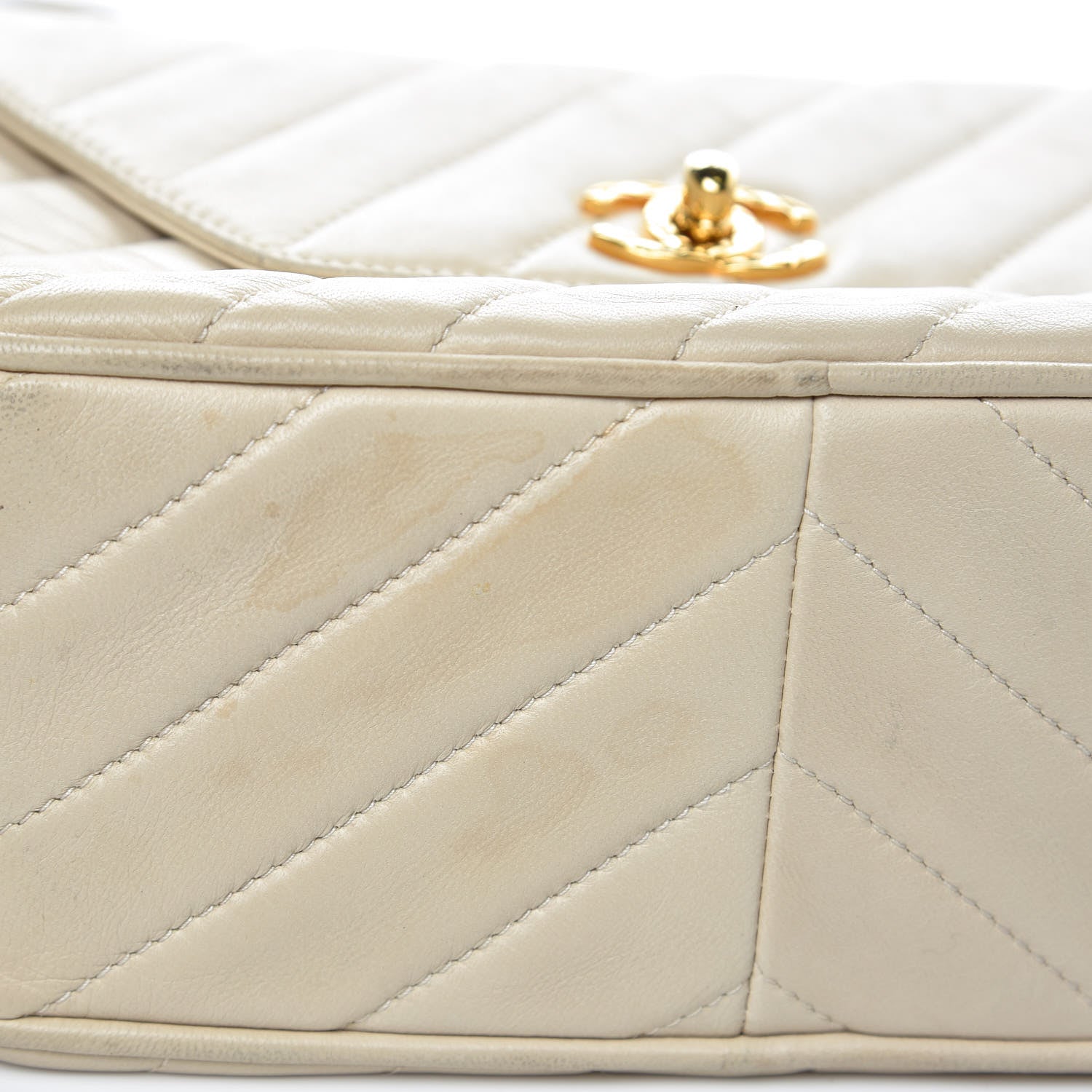 Chanel Lambskin Diagonal Quilted Tassel Camera Bag Light Beige 11 of 19