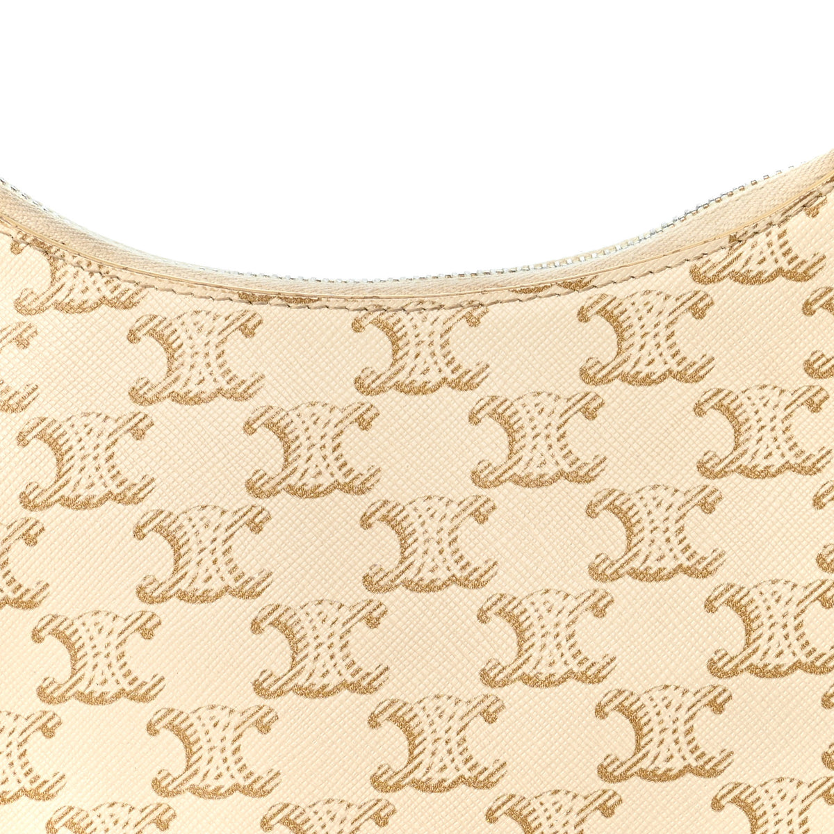 Canvas Calfskin Ava Triomphe Shoulder Bag White