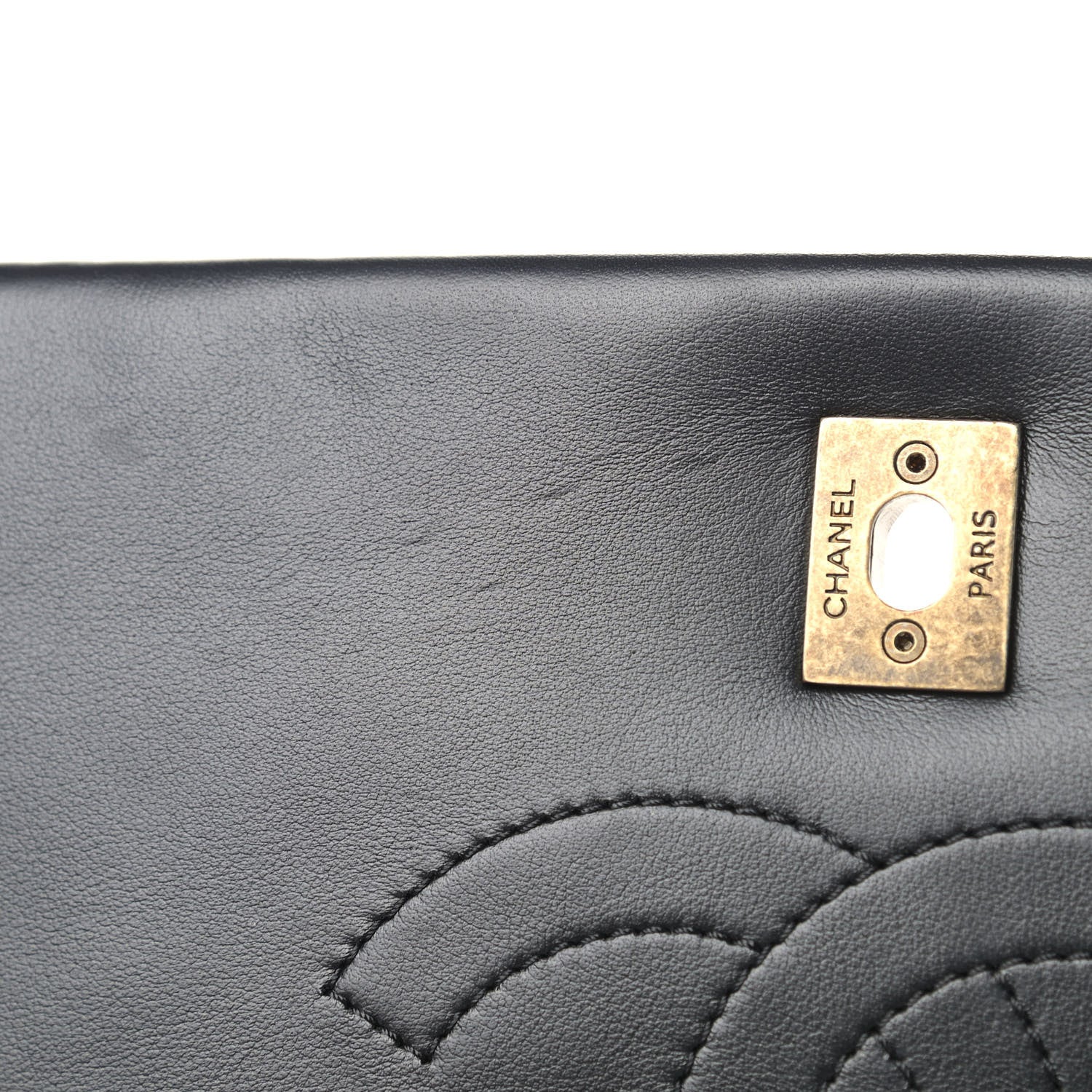 Chanel Calfskin Quilted Gold Bar Flap Black 11 of 14