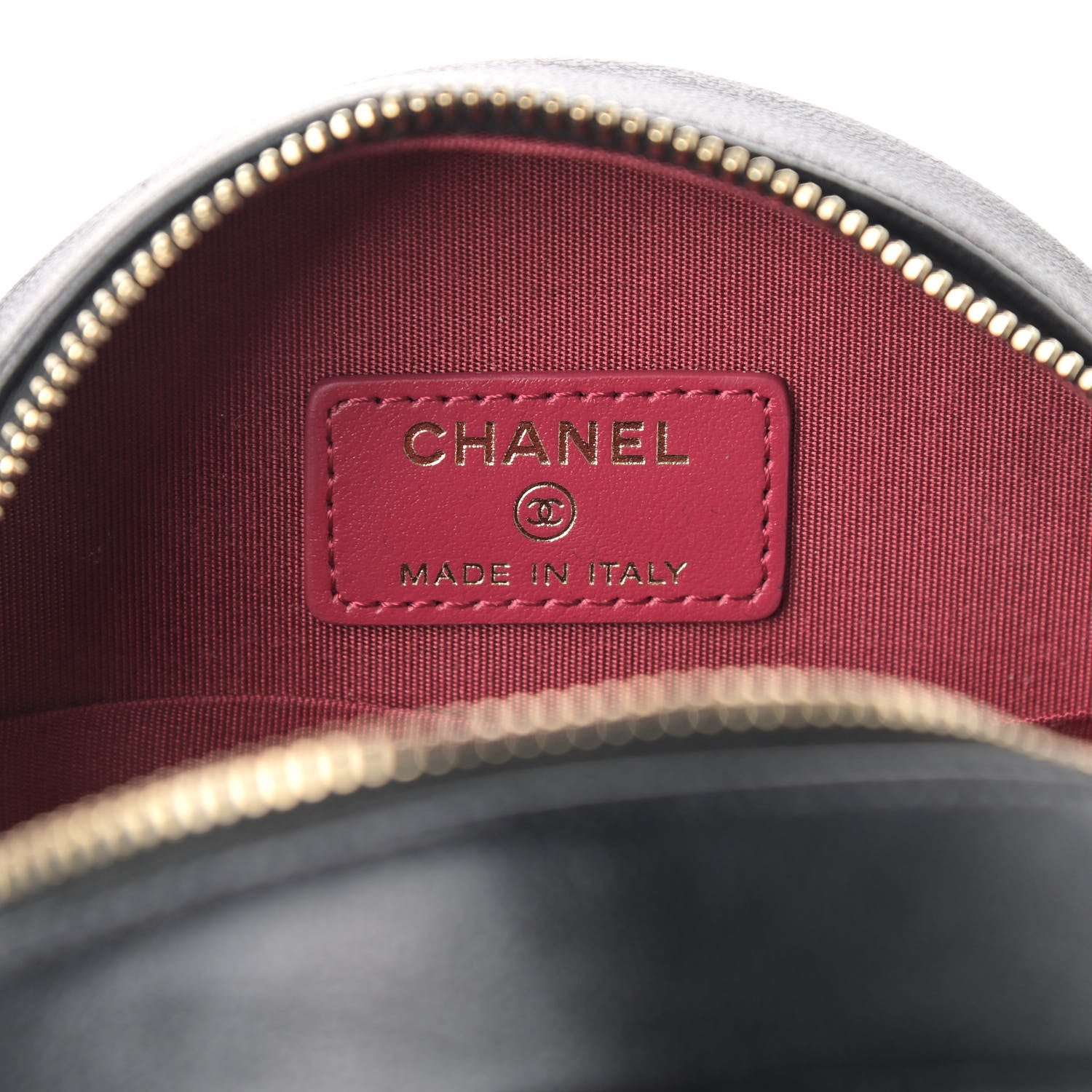 Chanel Shiny Goatskin Quilted Chanel 19 Round Clutch With Chain Black 6 of 11