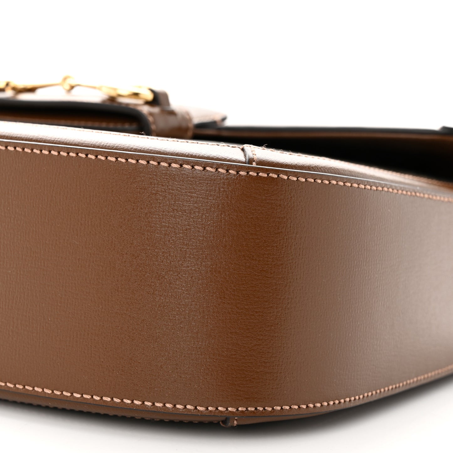 GG Supreme Monogram Azalea Calfskin Web Medium Horsebit 1955 Shoulder Bag Beige Ebony Brown Sugar