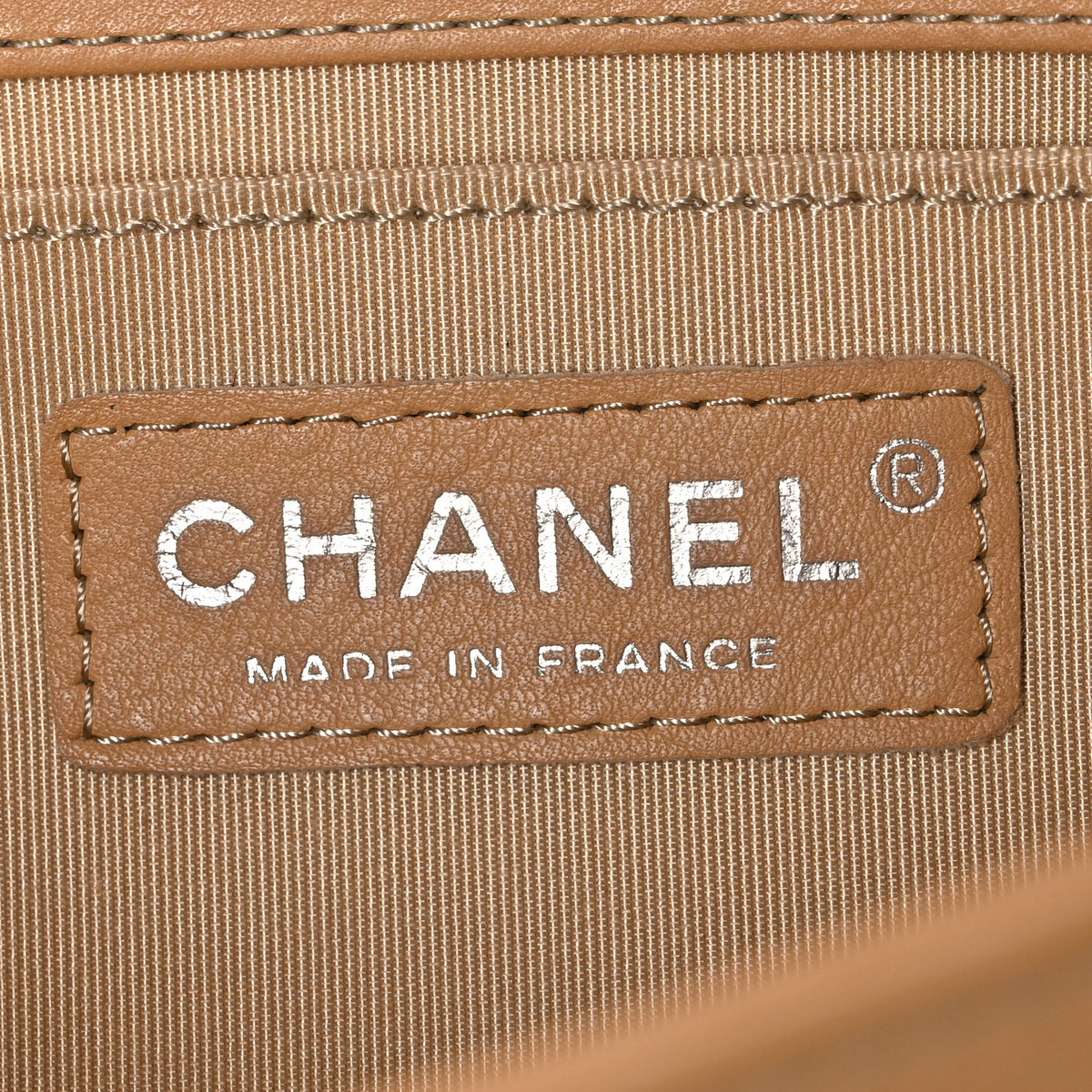 Chanel Calfskin Chevron Quilted Medium Boy Flap Beige 6 of 10