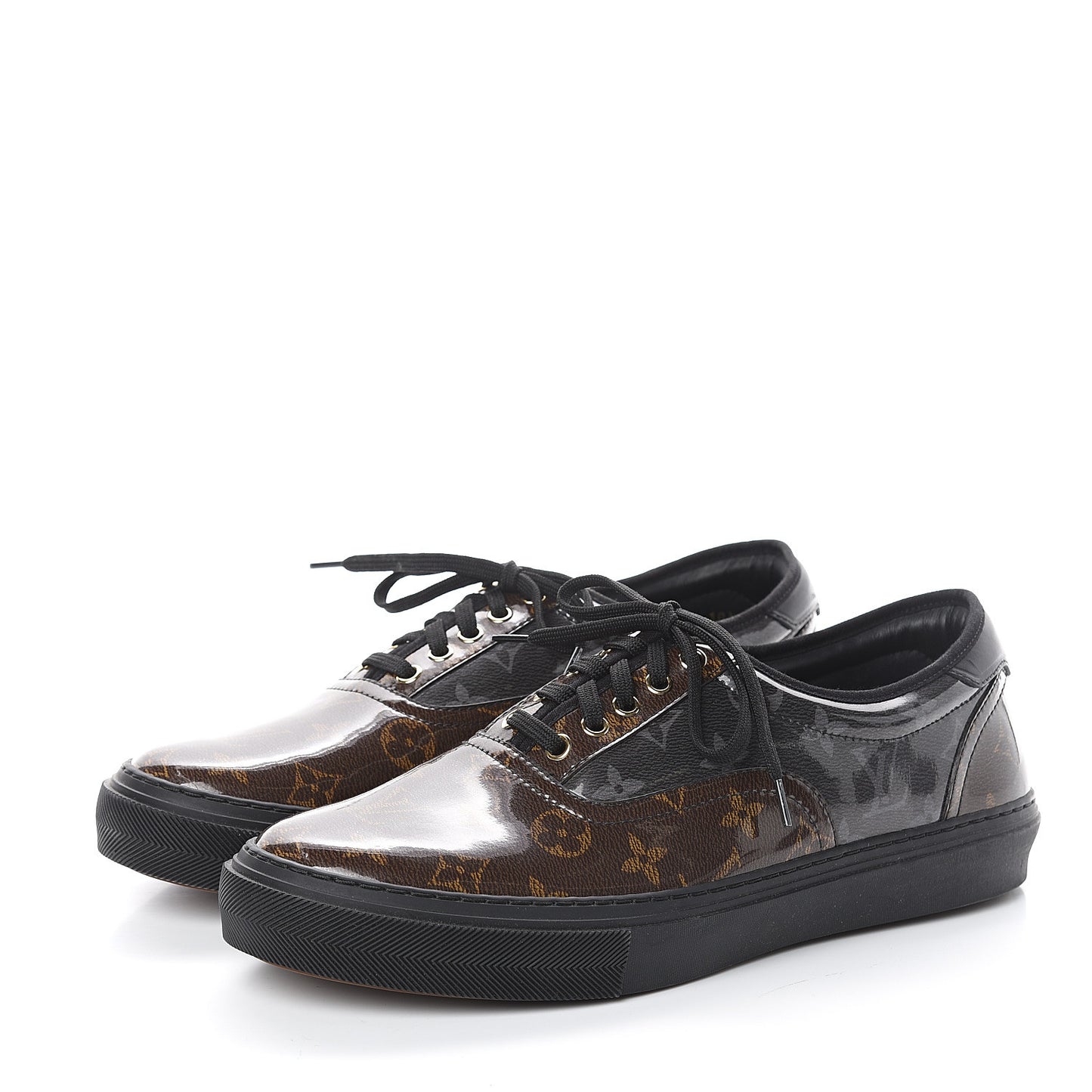 Monogram Eclipse Glazed Trocadero Richelieu Sneakers 10.5 Ebene