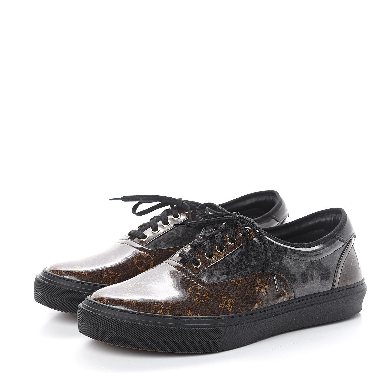 Louis Vuitton Monogram Eclipse Glazed Trocadero Richelieu Sneakers 10.5 Ebene 3 of 7