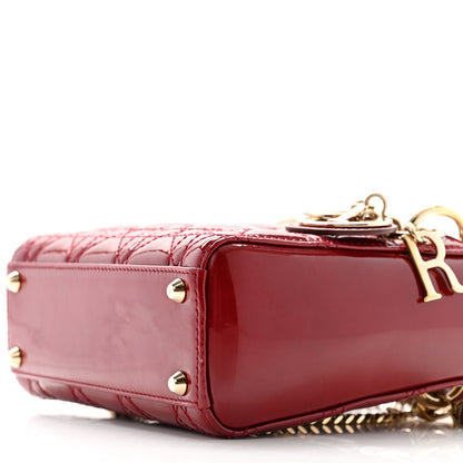 Christian Dior Patent Cannage Mini Lady Dior Red 9 of 10