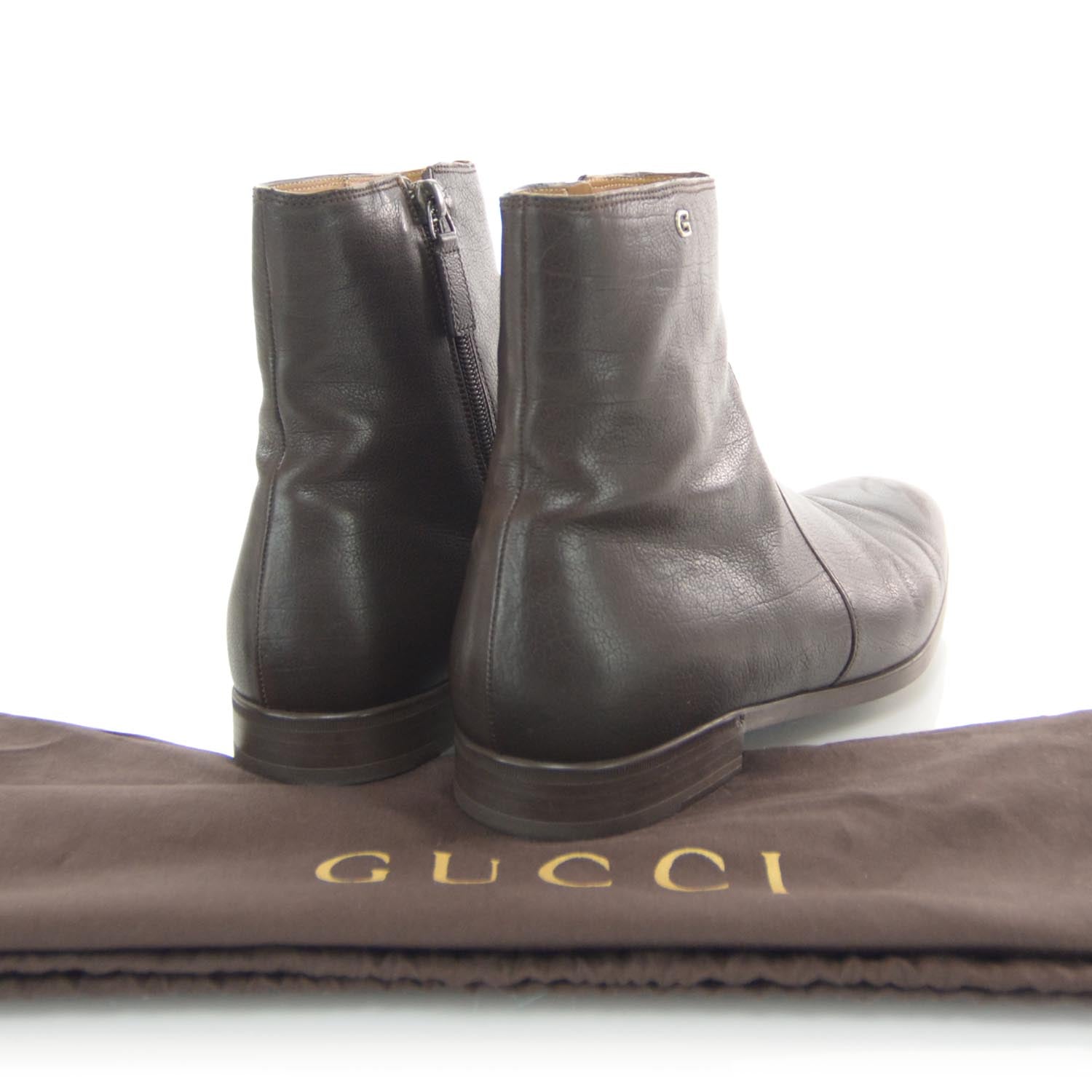 Gucci Mens Leather Ankle Boots Brown 3 of 7