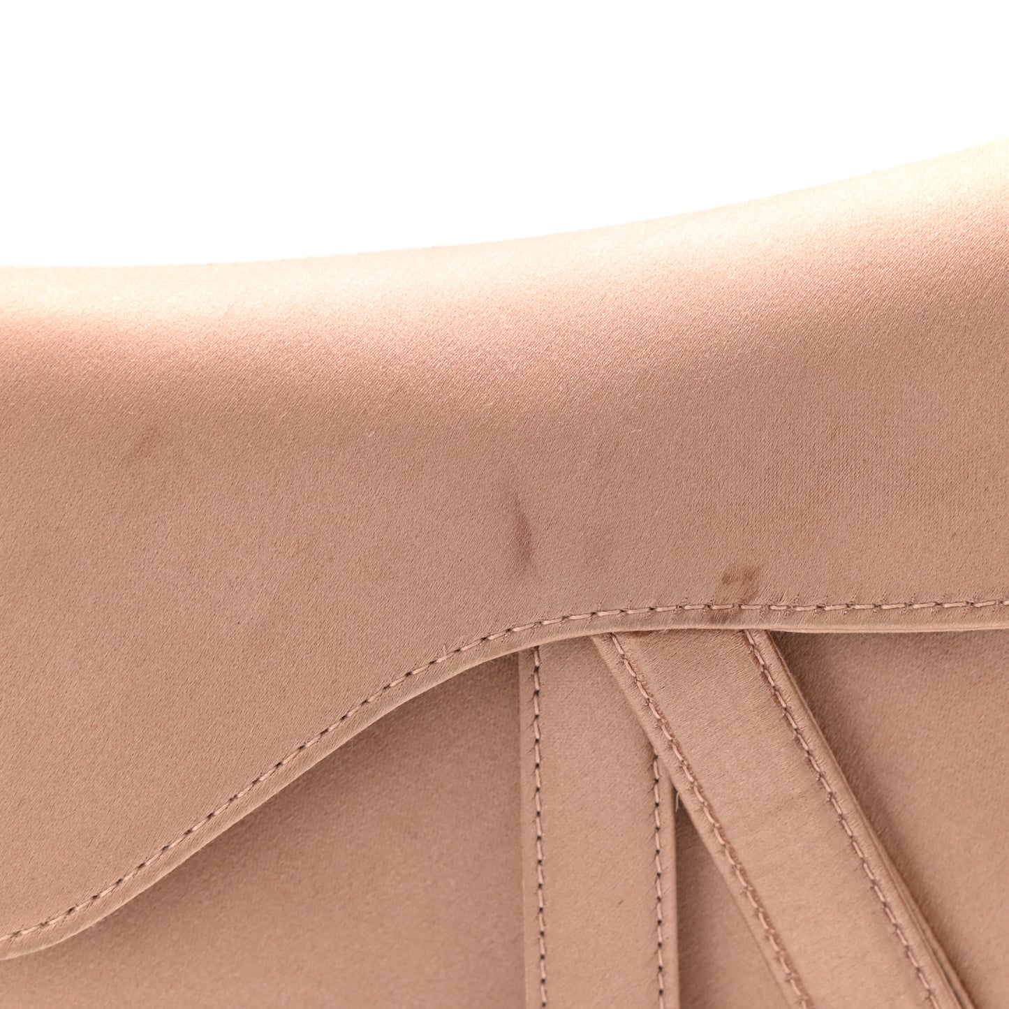 Satin Crystal Mini Saddle Bag Powder Beige