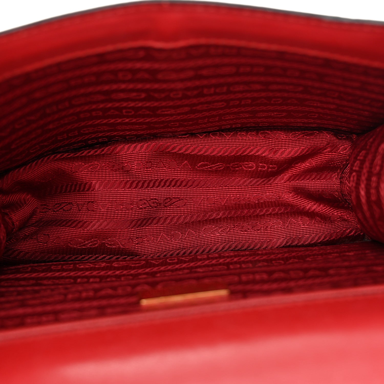 Prada Saffiano Turn Lock Chain Shoulder Bag Fuoco 5 of 18