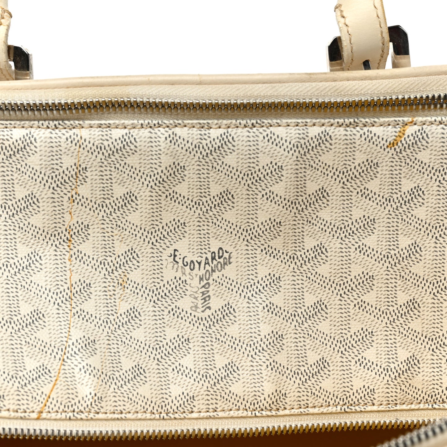 Goyardine Sac Hulot Pet Carrier PM White