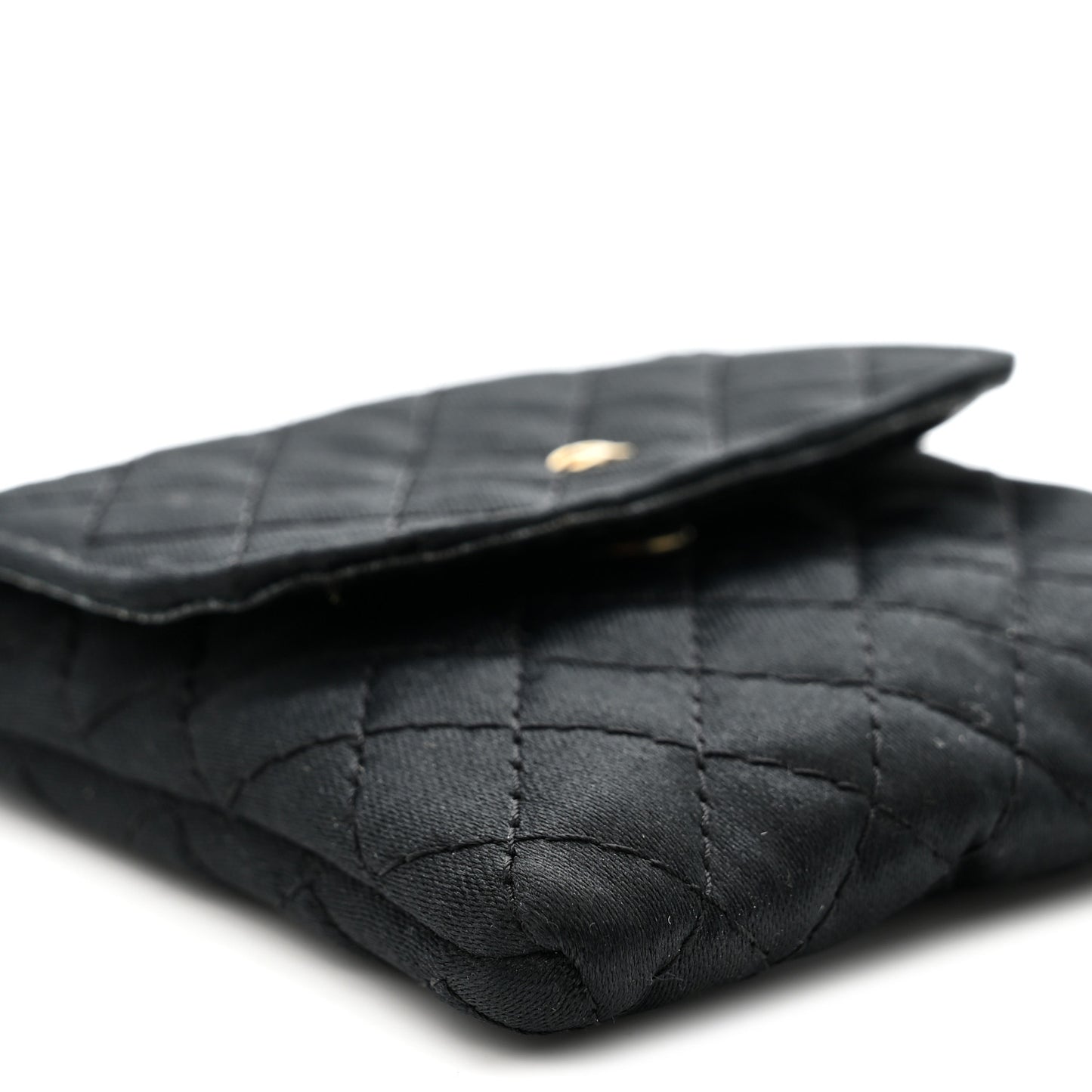 Jersey Quilted Micro Flap Bag Black