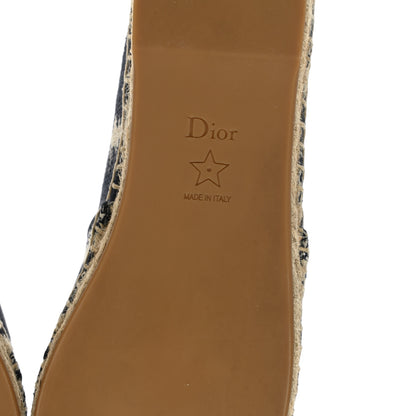 Christian Dior Cotton D-Stripes Embroidered Granville 15mm Espadrilles 38 Deep Blue 6 of 9