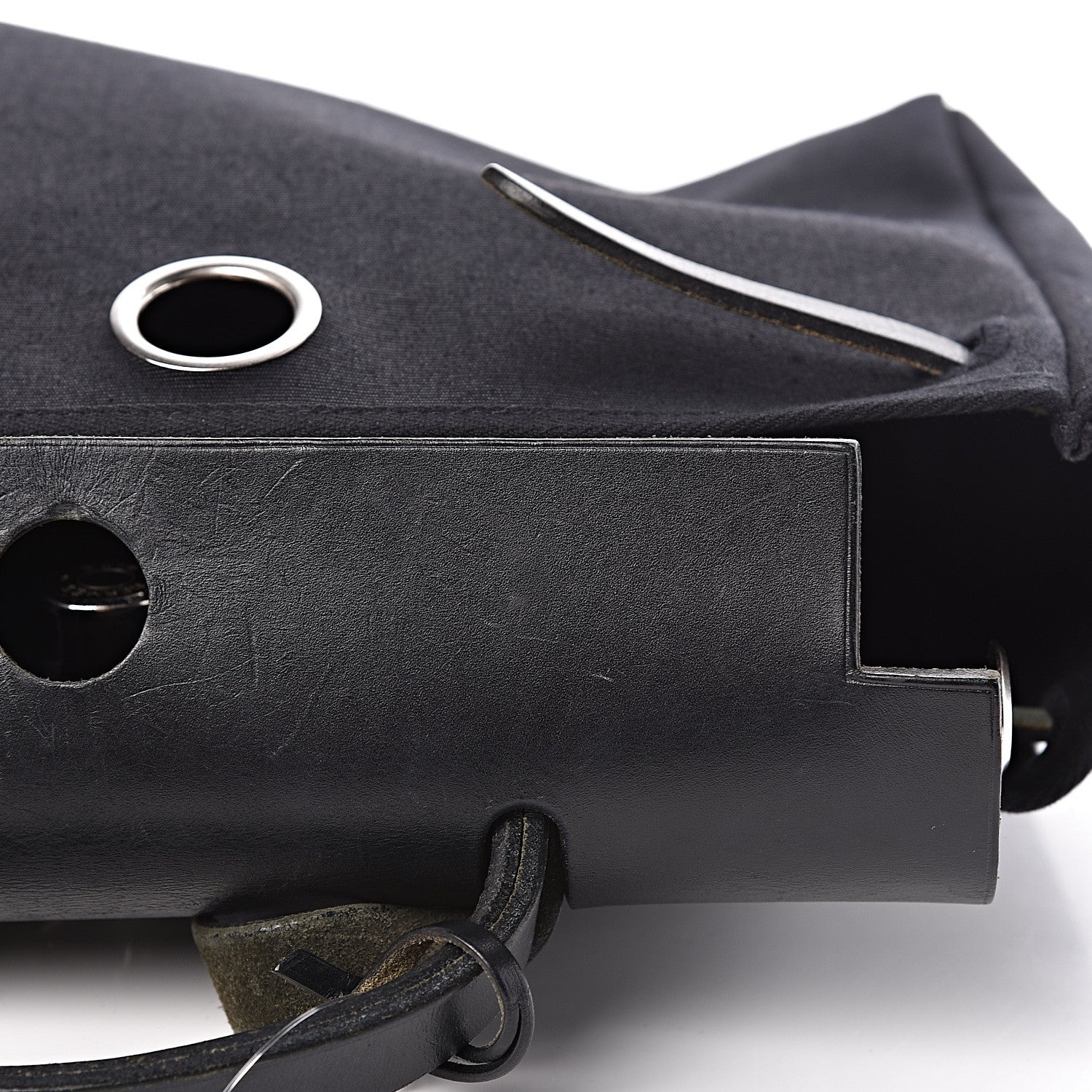 Hermes Toile Vache Calfskin Herbag 30 PM Black Natural 12 of 30