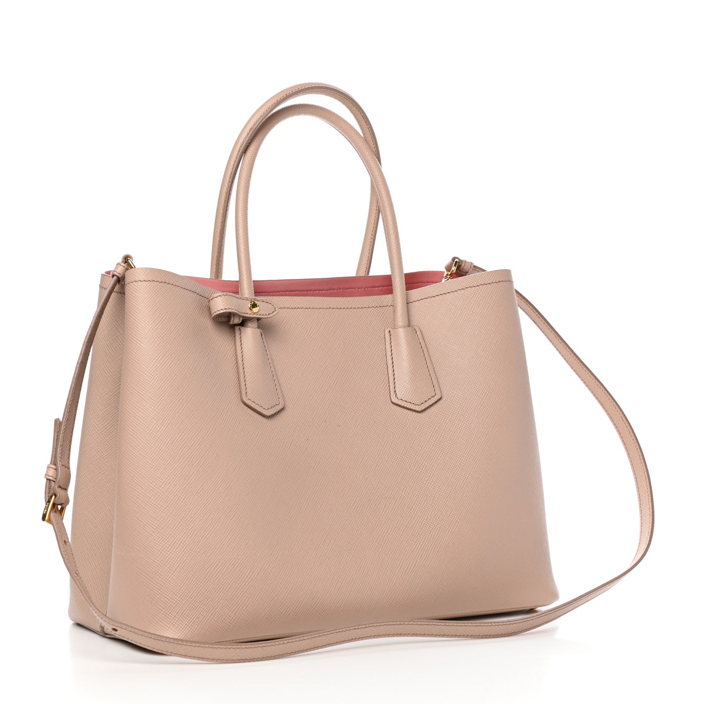 Saffiano Cuir Medium Double Bag Cammeo Rosa