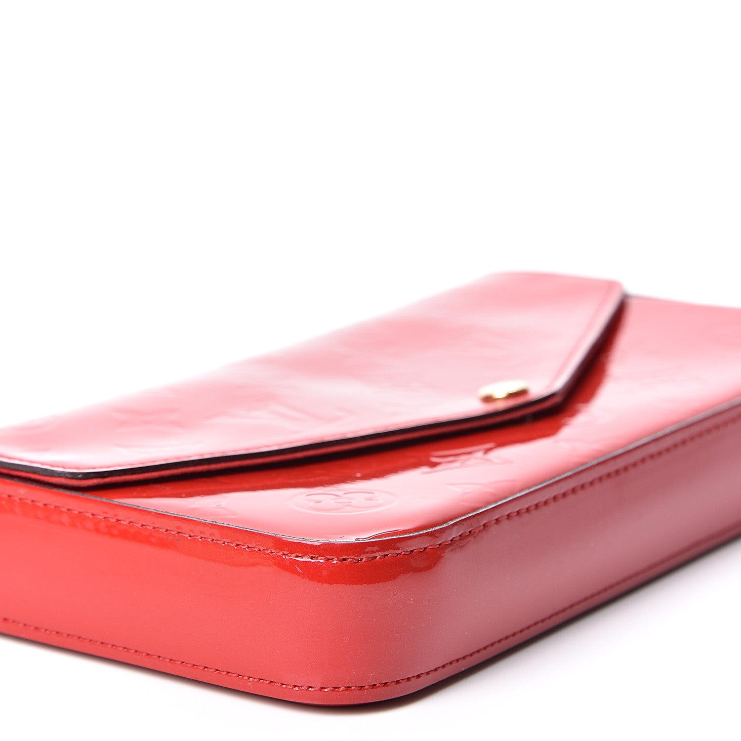 Louis Vuitton Vernis Felicie Pochette Chain Wallet Cherry 7 of 11