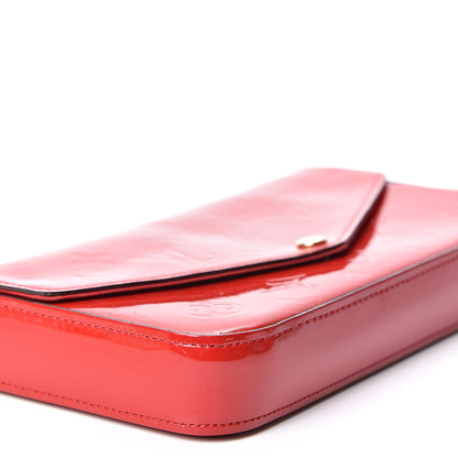 Louis Vuitton Vernis Felicie Pochette Chain Wallet Cherry 7 of 11