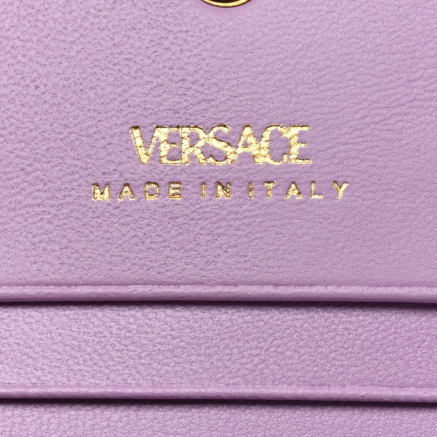 Versace Grained Calfskin Medusa Card Holder Wallet Light Blue Purple 6 of 6