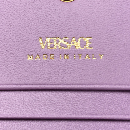 Versace Grained Calfskin Medusa Card Holder Wallet Light Blue Purple 6 of 6