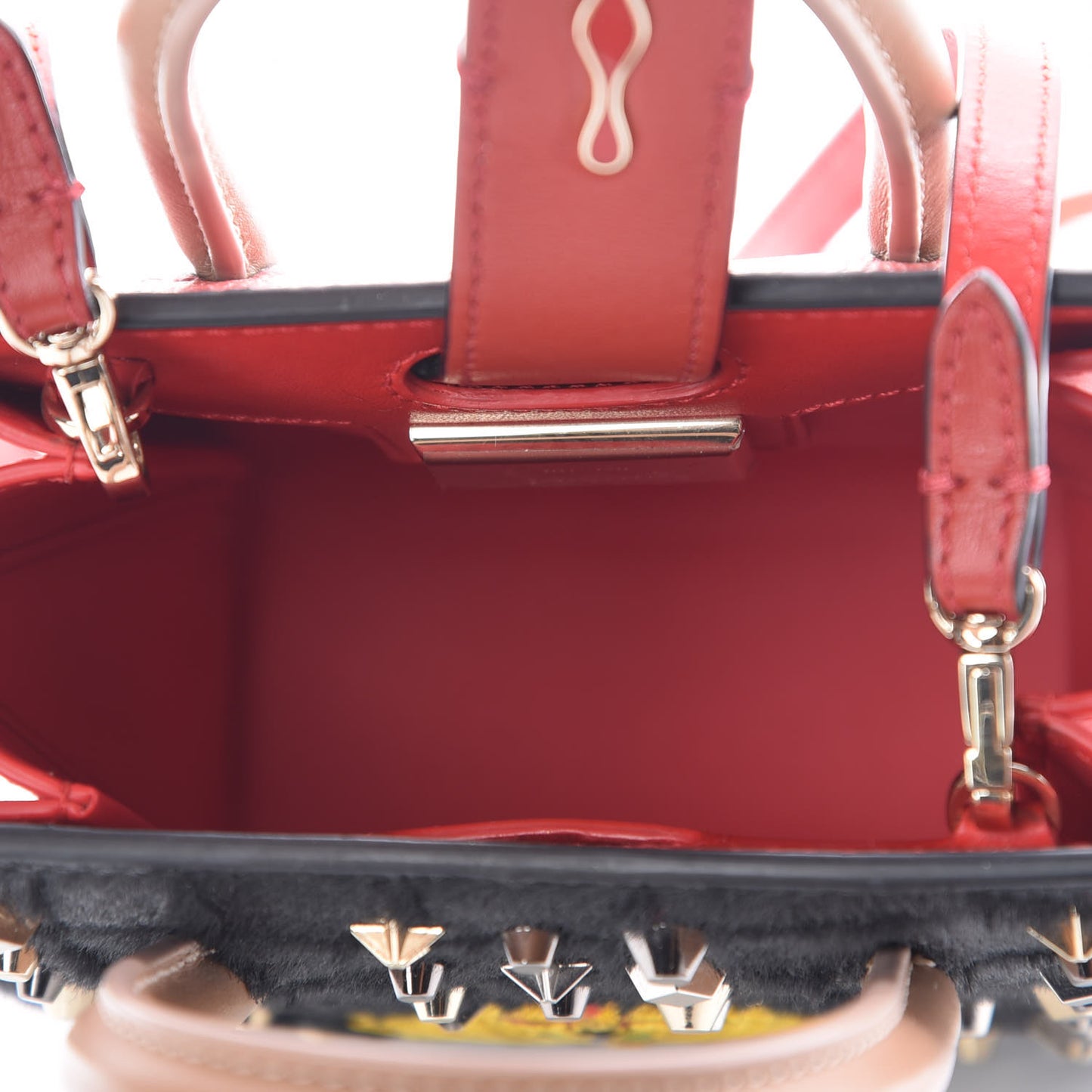 Calf Hair Calfskin Studded Nano Paloma Black