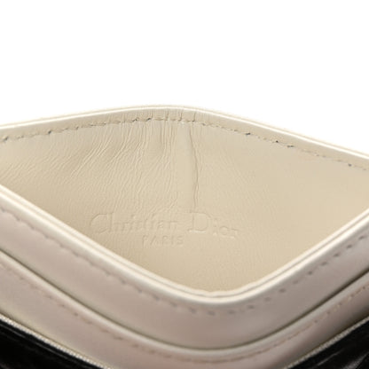 Christian Dior Lambskin Cannage Lady Dior Card Holder Black White 6 of 7