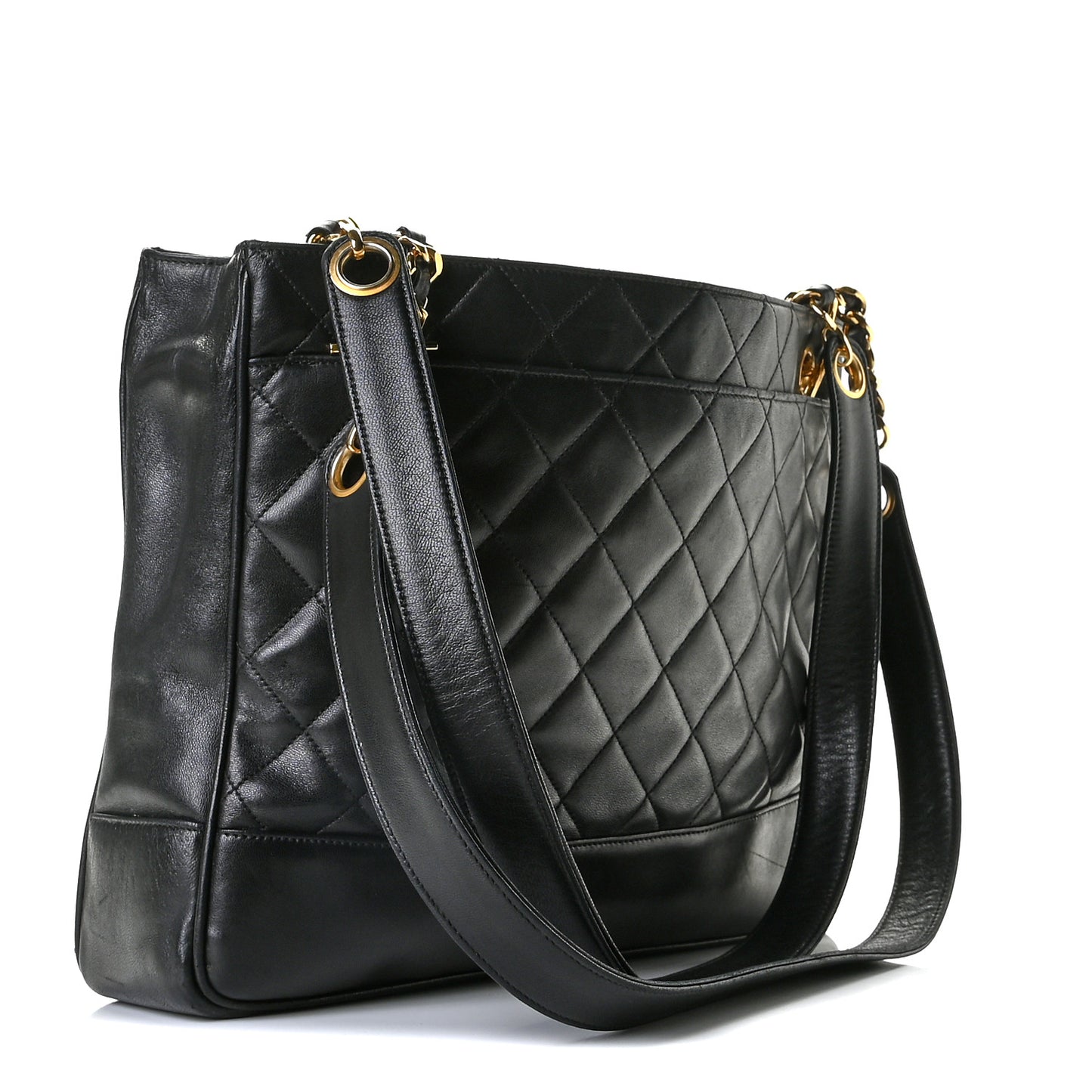 Lambskin Quilted Shoulder Bag Black
