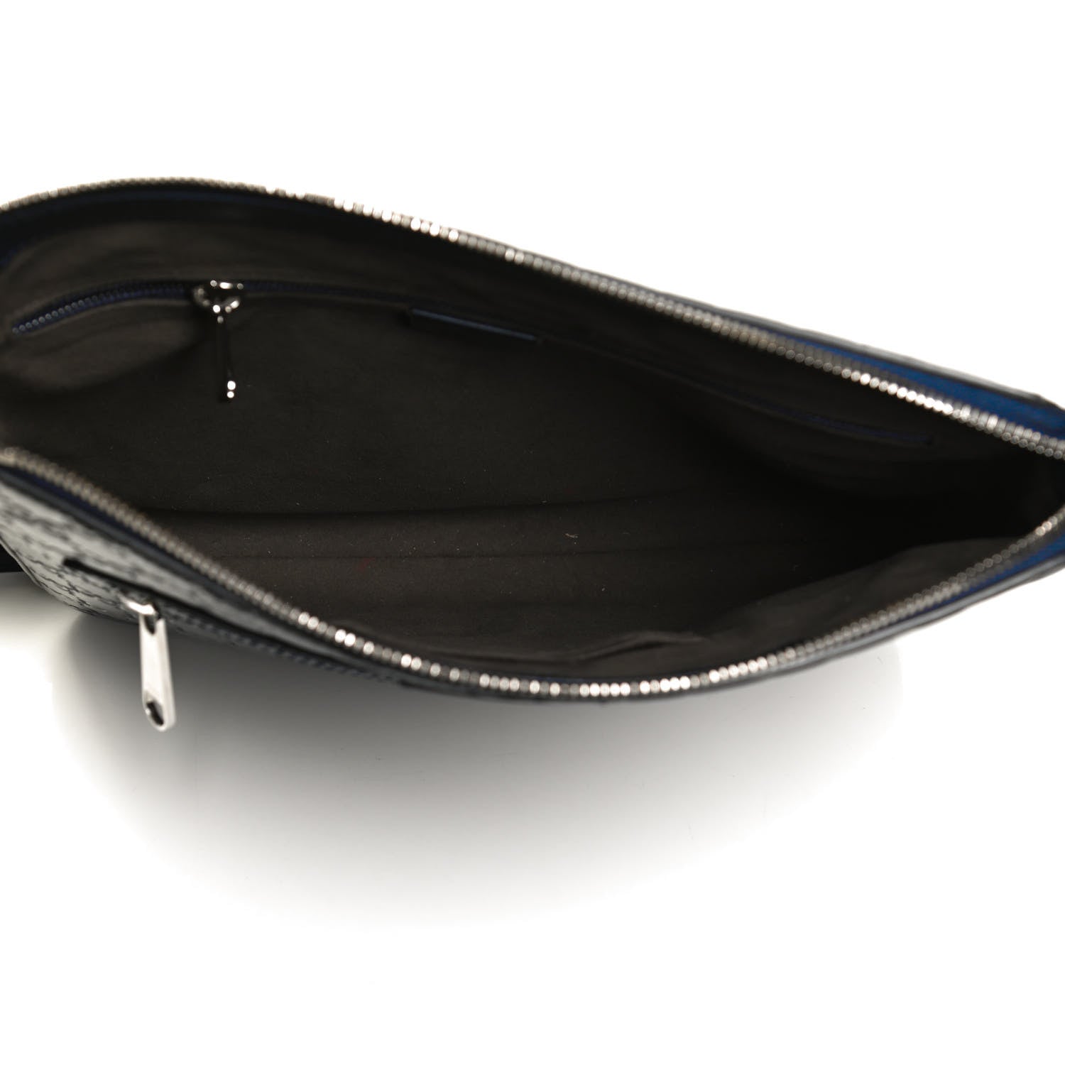Gucci Guccissima Signature Medium Flat Messenger Bag Blue 5 of 10