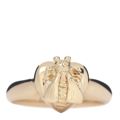 Gucci 18K Yellow Gold Bee Heart Ring 54 6.75 1 of 5