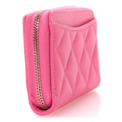 Chanel Caviar Quilted Zip Coin Purse Pink 3 of 8