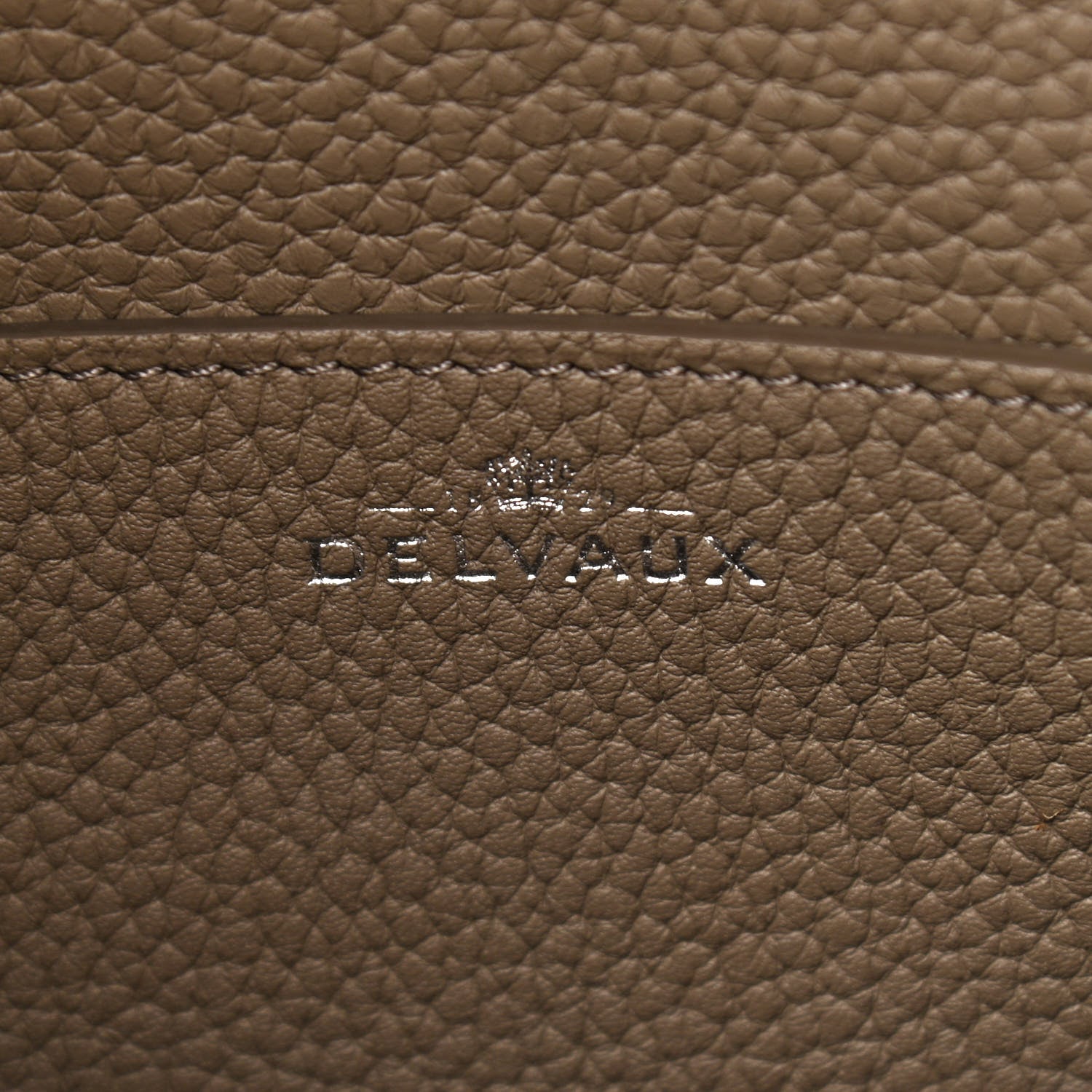 Delvaux Taurillon Pin Daily Surpique Bucket Taupe 6 of 9