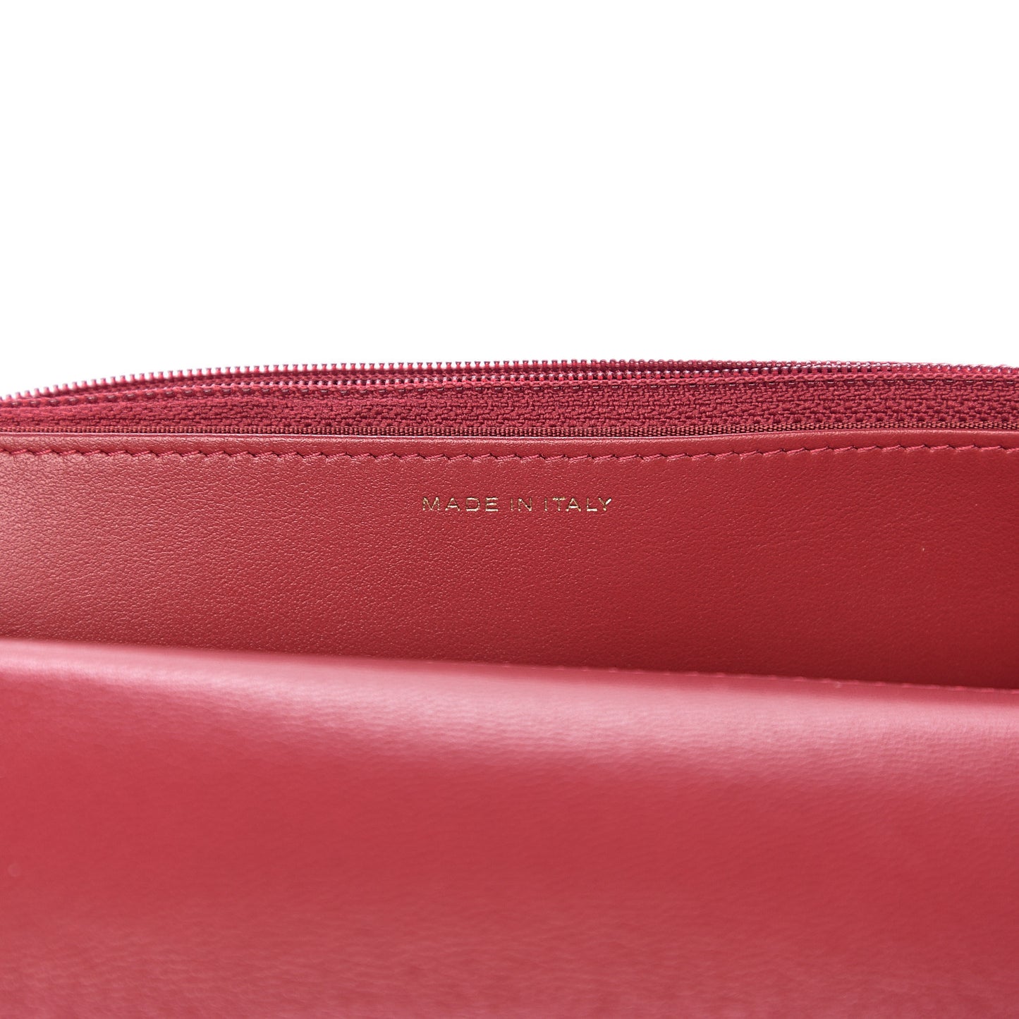 Shiny Goatskin Quilted 19 Wallet On Chain WOC Rouge
