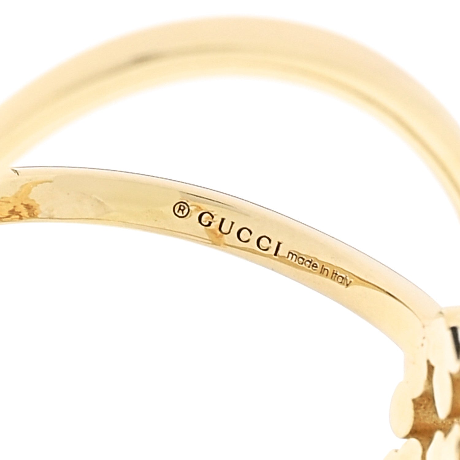 Gucci 18K Yellow Gold Diamond Running G Cross Ring 52 6 4 of 4