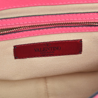 Valentino Garavani Vitello Rockstud Chain Strap Shoulder Bag Fuxia Fluo 6 of 12