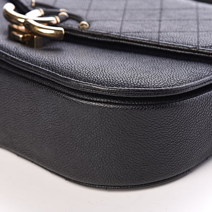 Chanel Grained Calfskin Quilted Medium Cuba Top Handle Flap Black 6 of 14