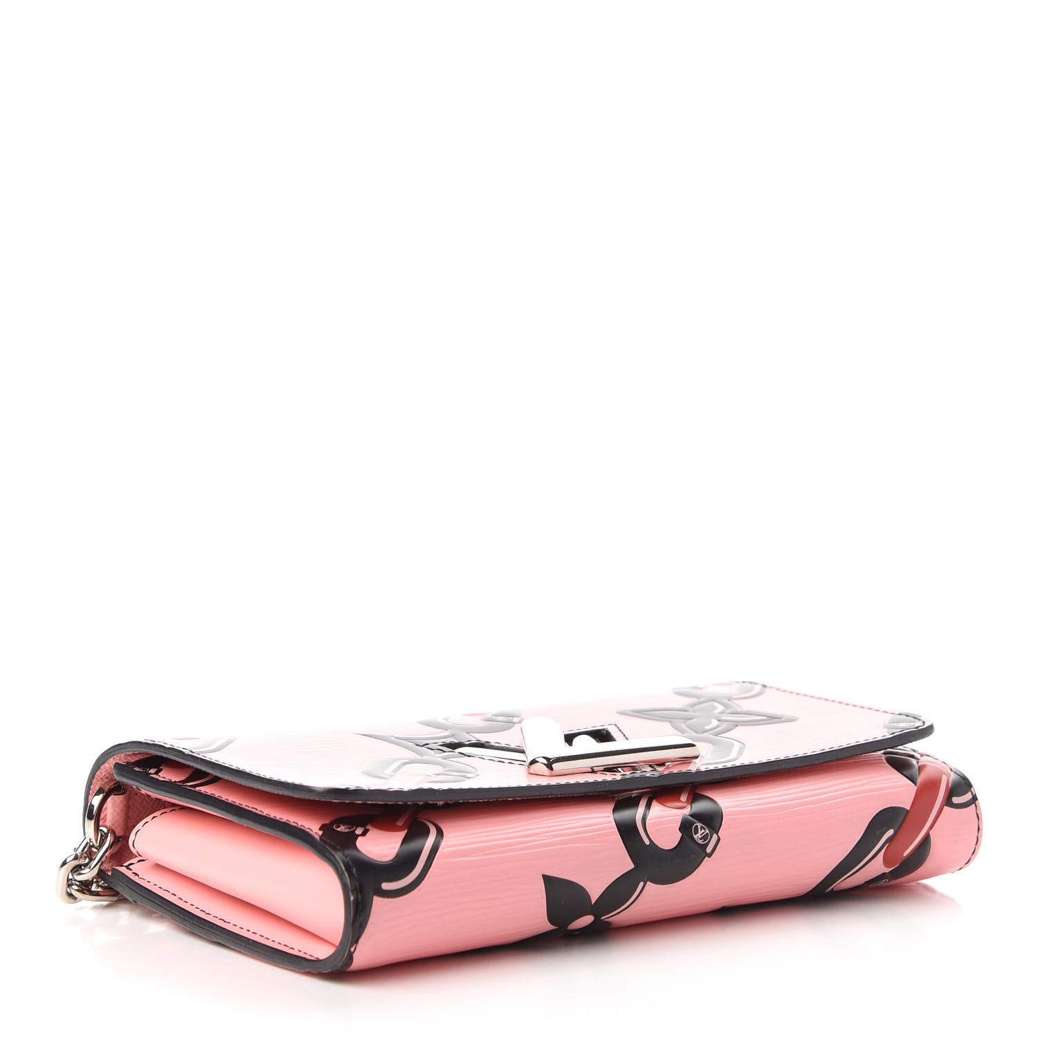 Louis Vuitton Epi Chain Flower Print Twist Chain Wallet Pink 4 of 10