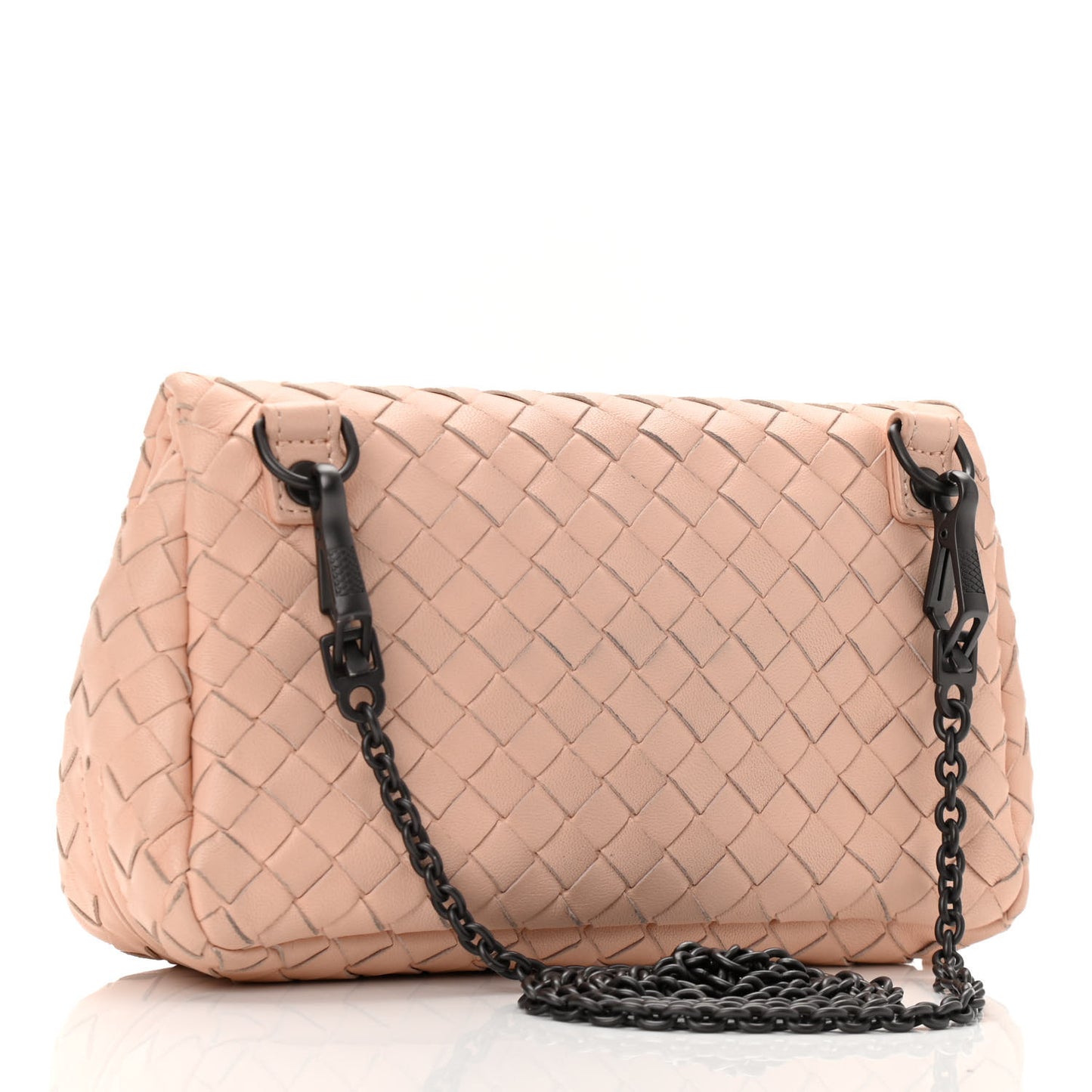 Nappa Intrecciato Mini Chain Messenger Flamingo