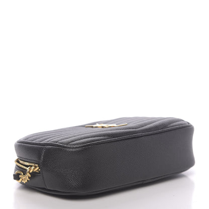 Saint Laurent Grain De Poudre Matelasse Monogram Mini Lou Camera Bag Black 4 of 11