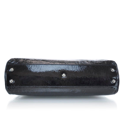 Fendi Patent Medium Peekaboo Iconic Satchel Black 5 of 11