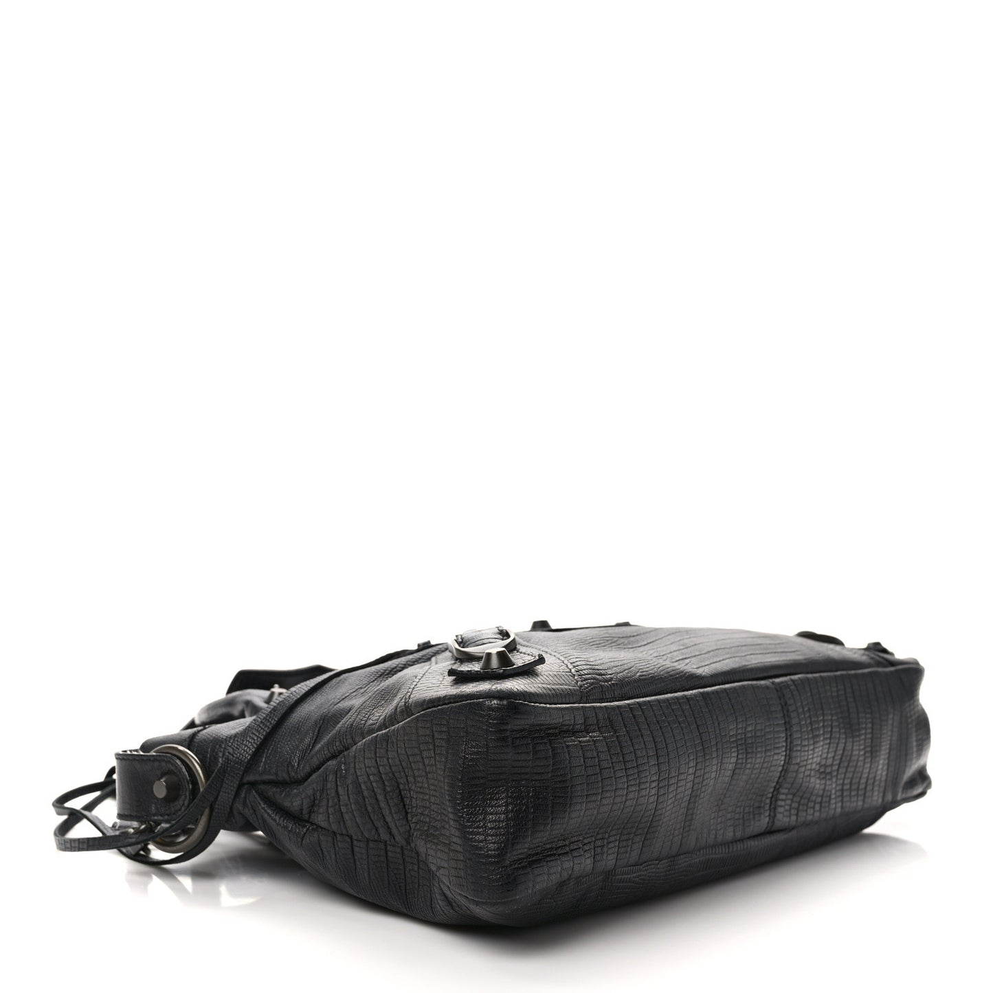 Calfskin Lizard Embossed Classic Hardware First Black