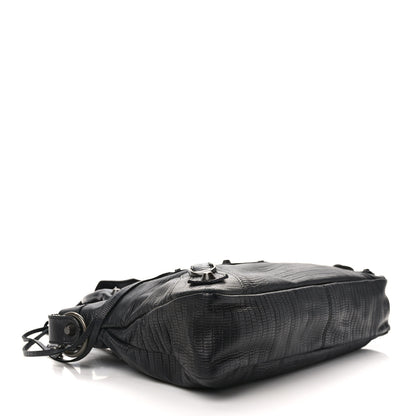 Balenciaga Calfskin Lizard Embossed Classic Hardware First Black 4 of 12